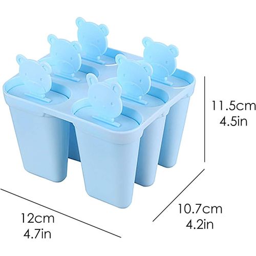 Ice Popsicle Molds,1Pack of 6-Hole Reusable Easy Release Ice Pop Maker - BPA-free Silicone Popsicle Molds for Kids & Adult ,DIY Ice Cream Mold