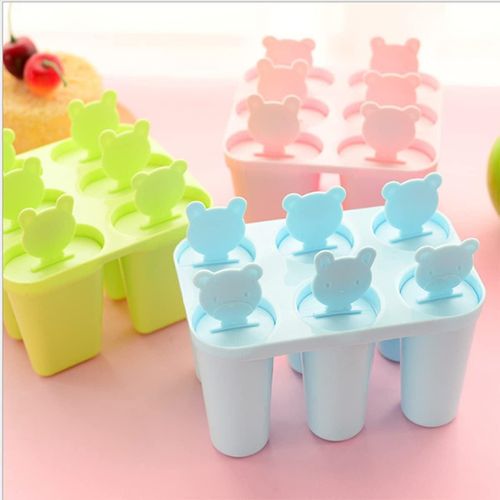Ice Popsicle Molds,1Pack of 6-Hole Reusable Easy Release Ice Pop Maker - BPA-free Silicone Popsicle Molds for Kids & Adult ,DIY Ice Cream Mold
