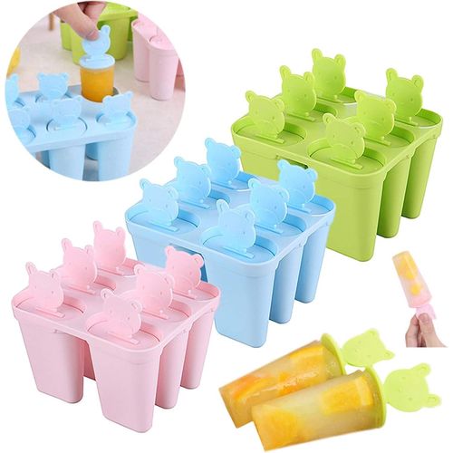 Ice Popsicle Molds,1Pack of 6-Hole Reusable Easy Release Ice Pop Maker - BPA-free Silicone Popsicle Molds for Kids & Adult ,DIY Ice Cream Mold
