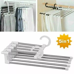 5 In 1 Space Saving Trouser Hanger Pants Rack Hangers
