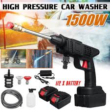 Rechargeable Portable High-Pressure Car Washing Machine – 2 Batteries, Cordless Power Washer for Car, Home, Garden, Bikes & Outdoor Cleaning, Adjustable Nozzle Jet Sprayer