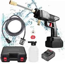Rechargeable Portable High-Pressure Car Washing Machine – 2 Batteries, Cordless Power Washer for Car, Home, Garden, Bikes & Outdoor Cleaning, Adjustable Nozzle Jet Sprayer