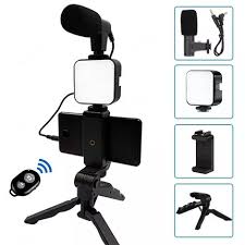 AY49 Video Making Kit with LED Light, Adjustable Tripod Stand, Wireless Remote, and Smartphone Holder – Complete Vlogging & Content Creation Set for YouTube, TikTok, and Instagram