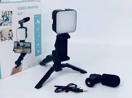 AY49 Video Making Kit with LED Light, Adjustable Tripod Stand, Wireless Remote, and Smartphone Holder – Complete Vlogging & Content Creation Set for YouTube, TikTok, and Instagram