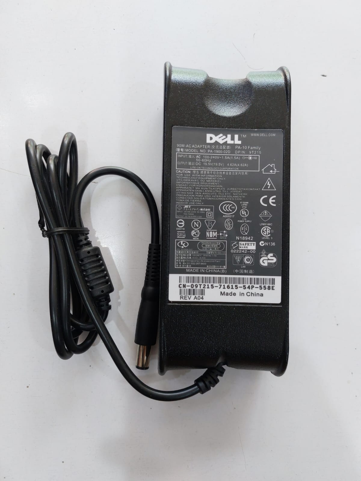 Original Dell Laptop Power Adapter 19.5V 4.62A 90W – Fast Charging AC Adapter with Power Cord | Compatible with Dell Inspiron, Latitude, Vostro & XPS Series