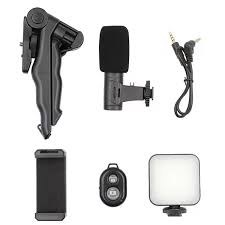 AY49 Vlogging Kit – Complete Video Making Set with LED Light, Tripod Stand, Microphone & Phone Holder for YouTube, TikTok, Live Streaming & Content Creation