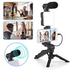 AY49 Vlogging Kit – Complete Video Making Set with LED Light, Tripod Stand, Microphone & Phone Holder for YouTube, TikTok, Live Streaming & Content Creation