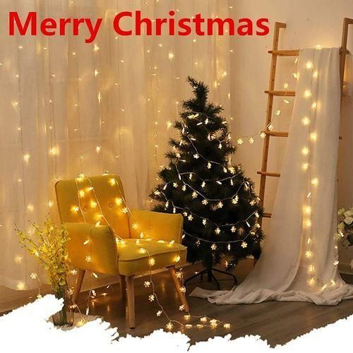 Christmas Lights Snowflake String Lights – 6M 40 LED Warm White Waterproof Fairy Lights for Xmas Tree, Garden, Bedroom, Party & Outdoor Décor