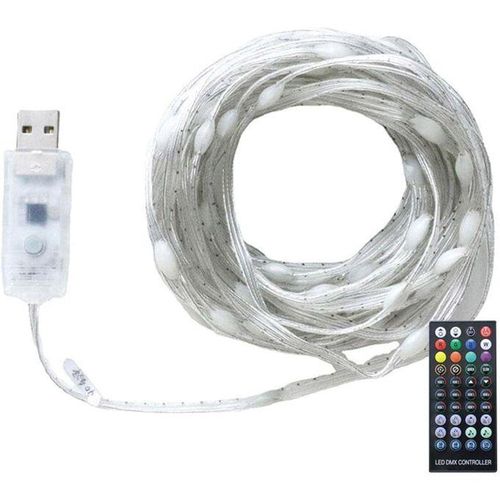 RGB LED Fairy String Lights with Remote Control, USB Powered, Waterproof Copper Wire Lights with Music Sync Twinkle Effect for Christmas, Wedding, Party, and Outdoor Decoration