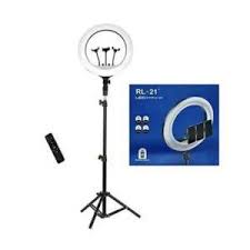 18" 3-Mode LED Ring Light with Adjustable Tripod Stand, Remote Control & Phone Holder – Dimmable Lighting for Makeup, Photography, and Video Shooting.