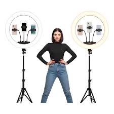 18" 3-Mode LED Ring Light with Adjustable Tripod Stand, Remote Control & Phone Holder – Dimmable Lighting for Makeup, Photography, and Video Shooting.