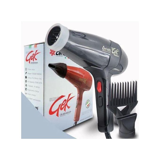 Ceriotti Heavy Duty Super GEK 3800 Professional Blow Dry Hair Dryer for Fast Salon-Quality Styling and Long-Lasting Performance | High-Speed AC Motor | Ionic Technology | Kenya’s Top Salon Choice