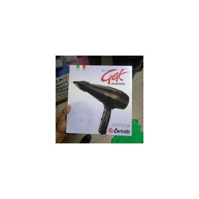 Ceriotti Super Gek 3000 Professional Hair Blow Dryer with Free Gifts High Powered Fast Drying Ionic Technology Multiple Heat and Speed Settings Lightweight Ergonomic Design for Salon and Home Use