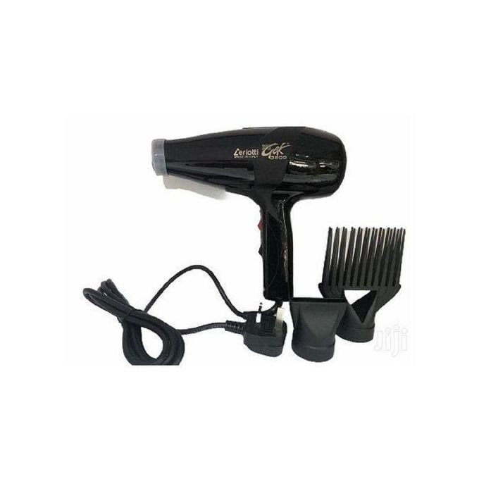 Ceriotti Super GEK 3000 Professional Blow Dry Hair Dryer with High Power Motor, Fast Drying, Ionic Technology, Lightweight Design, Adjustable Heat and Speed Settings for Salon and Home Use