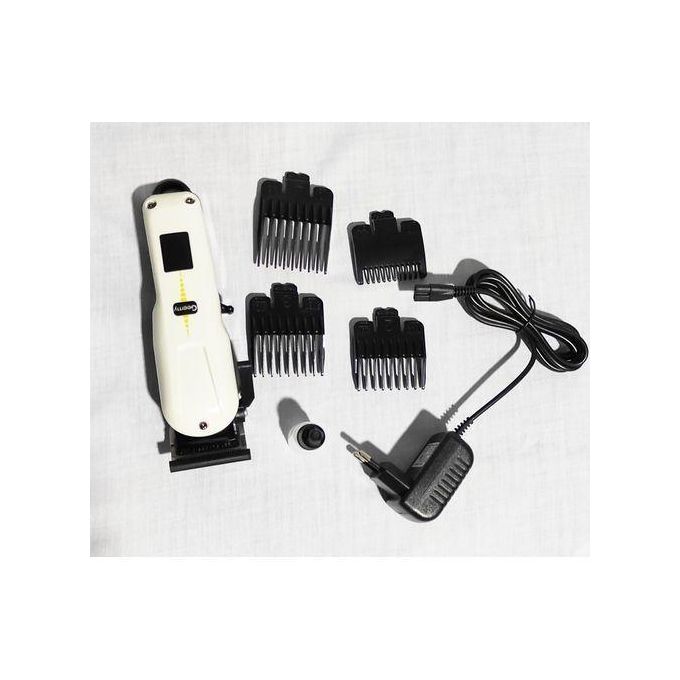 Geemy Professional Hair Shaving Machine T9 Dragon Rechargeable Metal Hair Clipper Wireless with Gold Finish and 4-Way Power Extension Cable – High-Precision Grooming Tool for Salon and Home Use, Durab