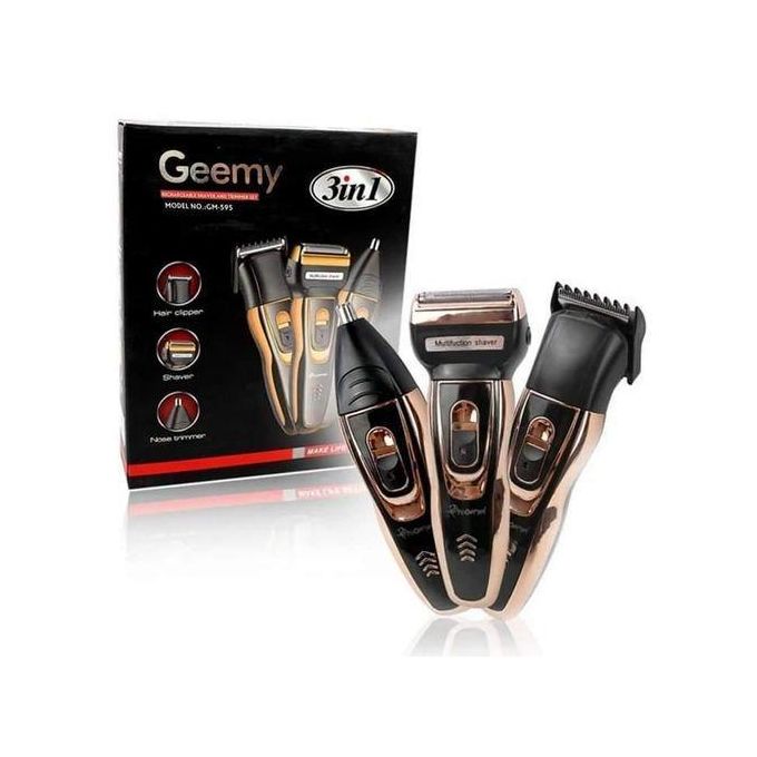 Geemy 3-in-1 Rechargeable Hair Shaving Machine for Men and Women, Smooth Hair Trimmer, Beard Grooming, Body Hair Removal, USB Charging, Portable and Durable, All-in-One Personal Grooming Kit for Home