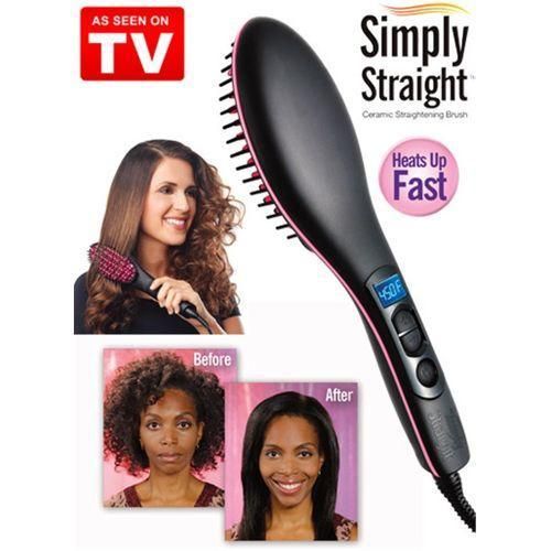 Hot Comb Blowdry Hair Straightener Brush Electric Hand Hair Blow Dryer Black – Professional 3-in-1 Hair Styling Tool for Smooth, Shiny, and Frizz-Free Salon Results at Home or on the Go, Fast Hair Sty