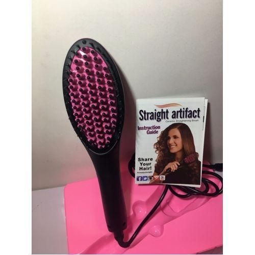 Hot Comb Blowdry Hair Straightener Brush Electric Hand Hair Blow Dryer Black – Professional 3-in-1 Hair Styling Tool for Smooth, Shiny, and Frizz-Free Salon Results at Home or on the Go, Fast Hair Sty