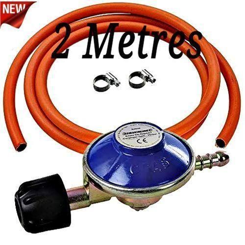 6KG Gas Cooking Cylinder Regulator with Free 2M Gas Delivery Pipe and 2 Hose Pipe Clamps, Durable, Leak-Proof, Easy Install, Safe Home Kitchen Gas Accessory Compatible with 6KG Cylinders