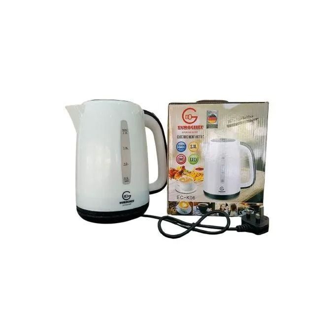2.3L Eurochef Electric Kettle, Large Capacity Quick Boil Water Heater with Auto Shut-Off and Dry Burn Protection, Easy Refill and Clean Stainless Steel Electric Jug for Home and Office