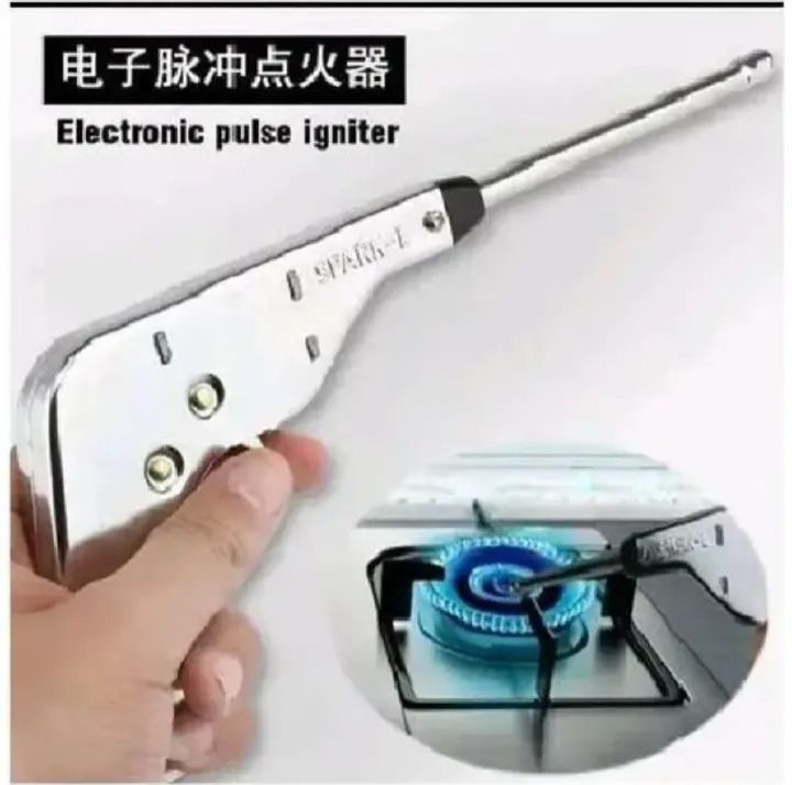 Electronic Spark Gas Igniter Lighter Gun for Gas Cooker Stove BBQ High Heat Resistance Durable Kitchen Ignition Tool Long Nozzle Gas Starter for Home Restaurant Use