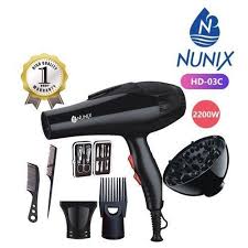 Nunix 2400W Pro Hair Blow Dry with Accessories, 2.0L Electric Kettle, and 4-Way Extension Power Strip – High-Performance Home Essentials Bundle for Fast Styling and Convenience
