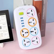 6 Way Extension Cable with 4 USB Ports, Multi-Socket Power Strip Surge Protector with Fast Charging USB Ports for Home, Office, and Electronics