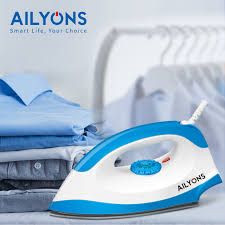 AILYONS 1000W Electric Dry Iron Box Plus Free 4-Way Extension – High-Power Fast Heating Home Appliance with Durable Soleplate and Energy-Saving Design for Effortless Clothes Ironing