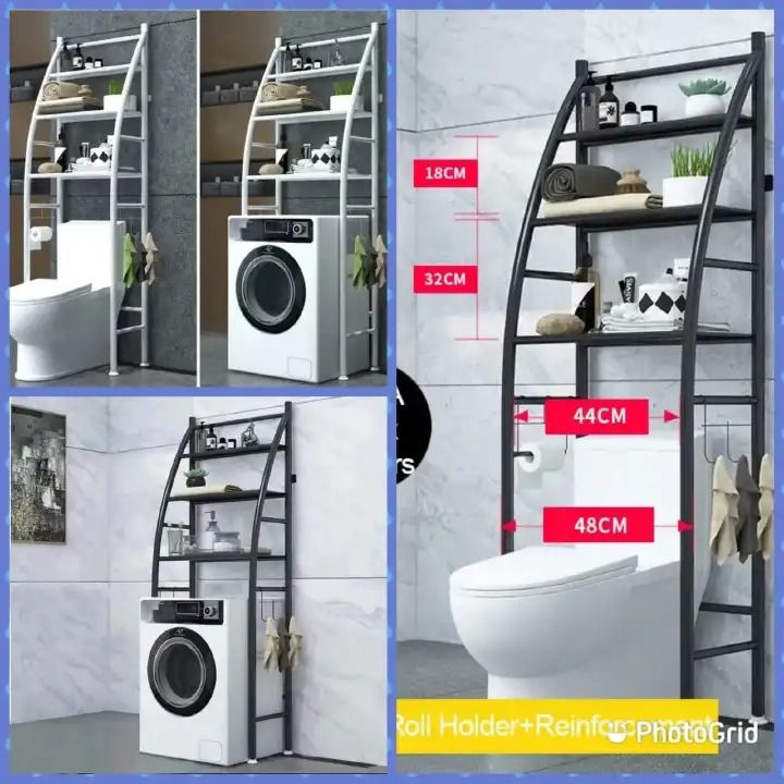 New model 3 Layer Over The Toilet Rack Organizer With Guardrail Bathroom Organizer Free Standing Space Saver Stands Rack For Toilet Bathroom Accessories