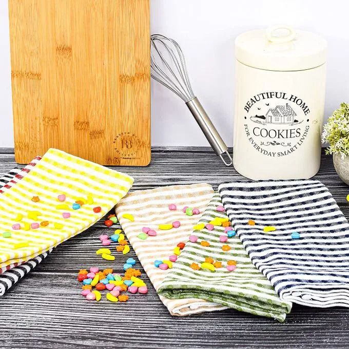 12 Pcs 100% Checkered Cotton Kitchen Towels – Durable, Absorbent, Multi-Purpose Dish Cloths for Cleaning, Drying, and Kitchen Use, Soft and Reusable for Everyday Use
