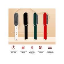 Electric Hair Straightener Brush Hot Comb with Adjustable Temperature for Afro Hair Human Hair Wigs Synthetic Wigs Natural Hair Styling Tool for Smooth Straight Results at Home