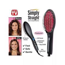 Hot Comb Blowdry Hair Straightener Brush Electric Hand Hair Blow Dryer Black, Professional 3-in-1 Hair Styling Tool for Smooth, Shiny, Frizz-Free Salon Results Fast at Home