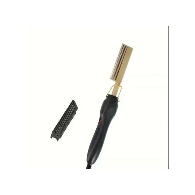 Electric Hot Comb for Natural Hair & Wigs, Adjustable Heat Ceramic Pressing Comb for Smooth Straightening, Anti-Damage Styling Tool for All Hair Types