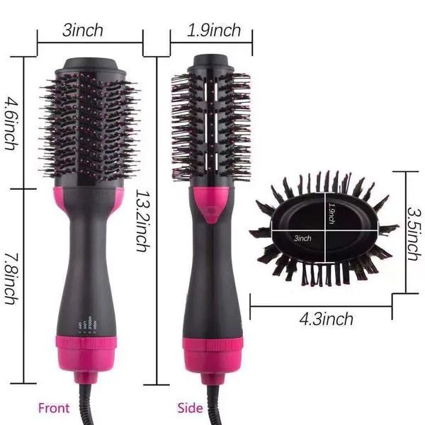 Pro One Step 3-in-1 Hot Comb Straightener Electric Hair Curler for Wet and Dry Use, Dual-Use Flat Iron and Rotating Curling Brush for Fast Hair Styling, Smooth Straightening and Curling