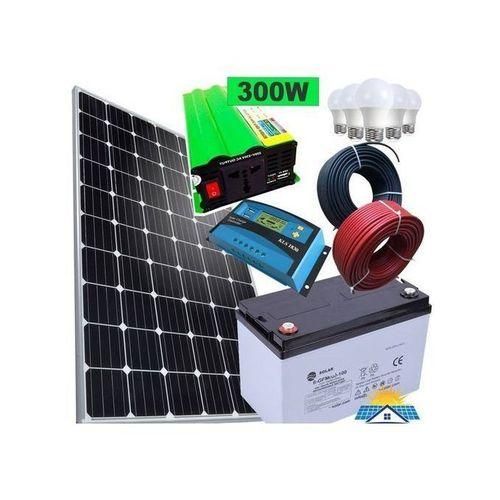 Sunnypex 100W Solar Panel Fullkit + 80AH Solar Battery + 300W Solar Inverter + 10AH Solar Charge Controller + 5 DC Bulbs + 10M Cable