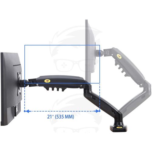North Bayou NB-F80 Gas Spring Monitor Arm – 17" to 30" Adjustable Desktop Mount (Full Motion, VESA Compatible