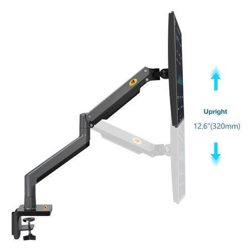 North Bayou NB G45 Gas Spring Monitor Arm – 22''-40'' Swivel Mount With C-Clamp & Grommet