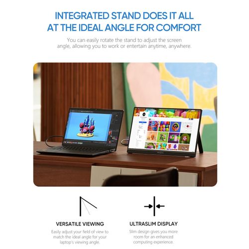 Arzopa A1 T 15.6 Touchscreen Portable Monitor – FHD 1080P, USB-C, HDMI, Travel-Friendly