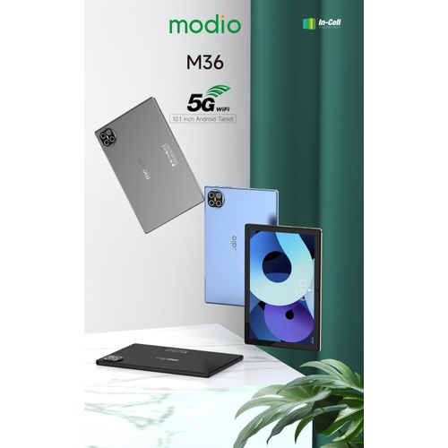 Modio M36 Tablet PC 12GB RAM, 512GB ROM Virtual Storage, Dual SIM, Dual Cameras, Includes Wireless Keyboard, Mouse, Flip Case Cover