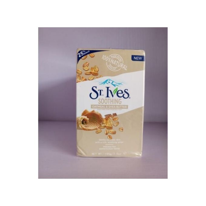 St Ives Soothing Oatmeal & Shea Butter Soap. Formulated with creamy coconut milk extracts to soften and nourish skin. Contains oatmeal and shea butter to help soothe and restore skin’s natural balanc