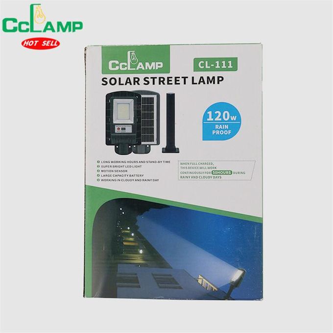 CcLamp 120W, 200W, OR 300W Automatic Solar Powered STREET LAMP.Built-in radar sensor chip for fully automatic dusk-to-dawn lighting – no remote needed.Made of high-quality ABS with IP65 rating – built
