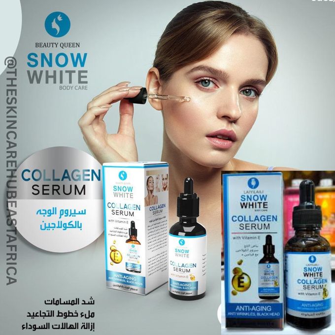 Snow White Collagen Serum with vitamin E For Anti-wrinkle,Anti-aging ,Clears Blackhead. This product can stimulate the regeneration and repair the damaged skin: Snail solution can solve the skin probl