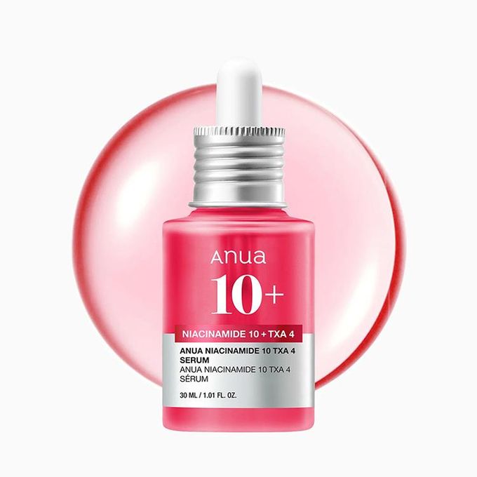 Anua Niacinamide 10% + Tranexamic Acid (TXA) 4% Serum  30ml. Designed to target uneven skin tone, dark spots, and dullness, it helps your skin look radiant and flawless every day. Deep Hydration and m