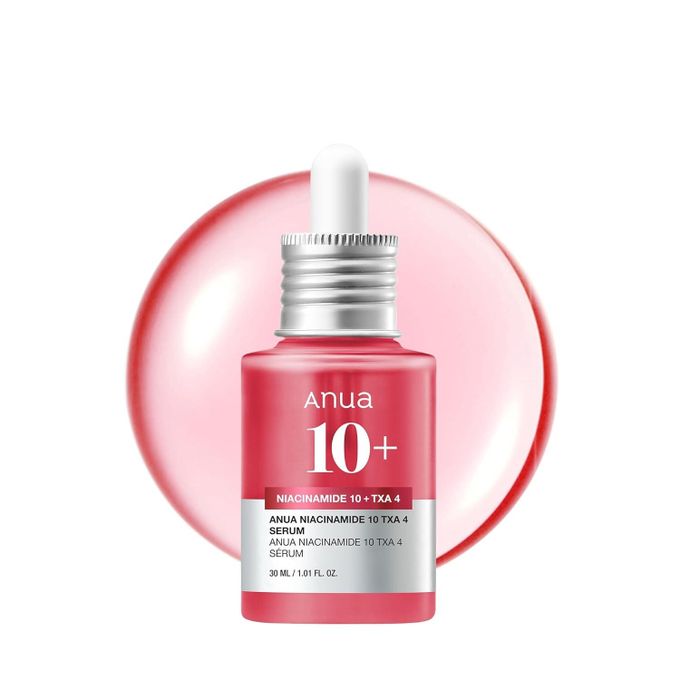 Anua Niacinamide 10% + Tranexamic Acid (TXA) 4% Serum  30ml. Designed to target uneven skin tone, dark spots, and dullness, it helps your skin look radiant and flawless every day. Deep Hydration and m