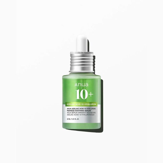 Anua Azelaic Acid 10 Hyaluron Redness Soothing Serum 30ml. it targets acne, rosacea, irritation, and dark spots while delivering deep hydration and balance. Hydrate, calm, and clarify your skin  30ml.