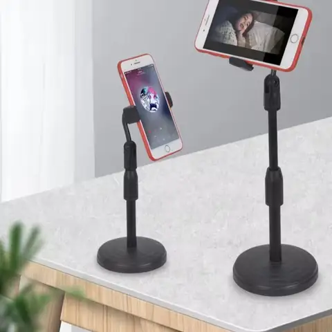 Mobile phone stand with dual phone holder Universal Small Shooting Bracket universal mobile phone bracket for live streaming, TikTok, podcast, YouTubers, make up application beauty mobile phone holder