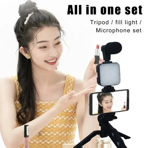 Vlogging Kit for Smartphones, iPhones, Android, Tablets, DSLR, Cameras for Online Live Streaming, Video Conference, YouTube, Instagram TikTok