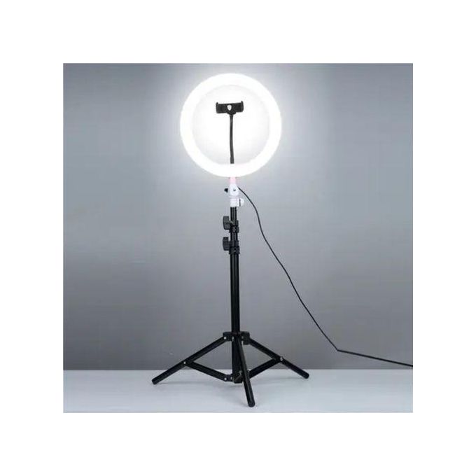 10inch ring light with 2.1m tripod stand for live streaming, TikTok, podcast, YouTubers, make up application.It has 3 color modes, dimmable light