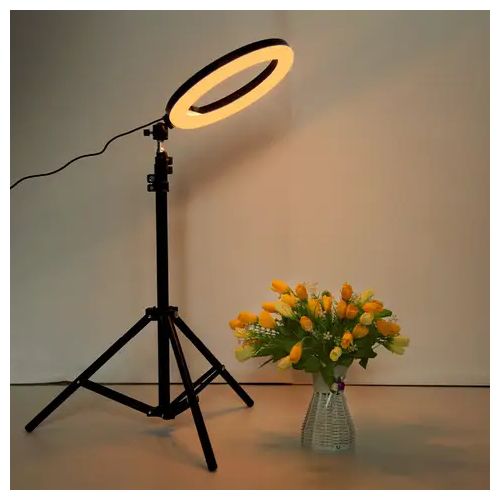 10inch ring light with 2.1m tripod stand for live streaming, TikTok, podcast, YouTubers, make up application.It has 3 color modes, dimmable light