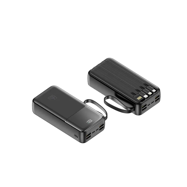 Fast Charging powerbank 20000mAh with inbuilt charging cables for all phones and USB charging ports